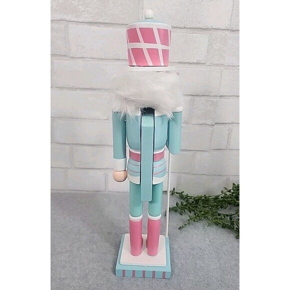 Pink Pastel Nutcracker King Guard Candy Sugarplum 15" Christmas Wooden NEW - Picture 4 of 7